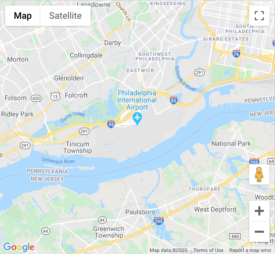 Philadelphia Airport Driving map