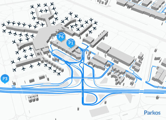 Schiphol parkeren p6 plattegrond